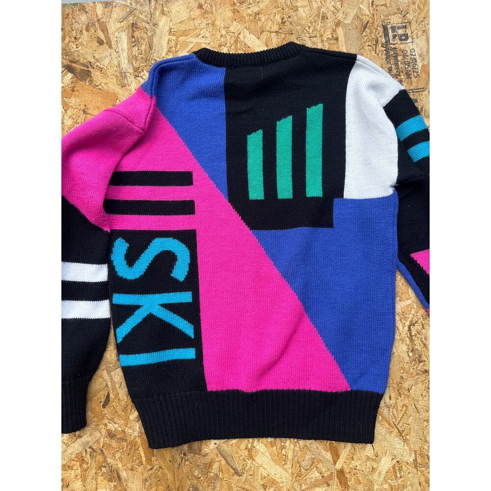 Vintage 80s Tyrolia Ski Wool Sweater Novelty Abstract Graphic - Adult Size M - Picture 7 of 7